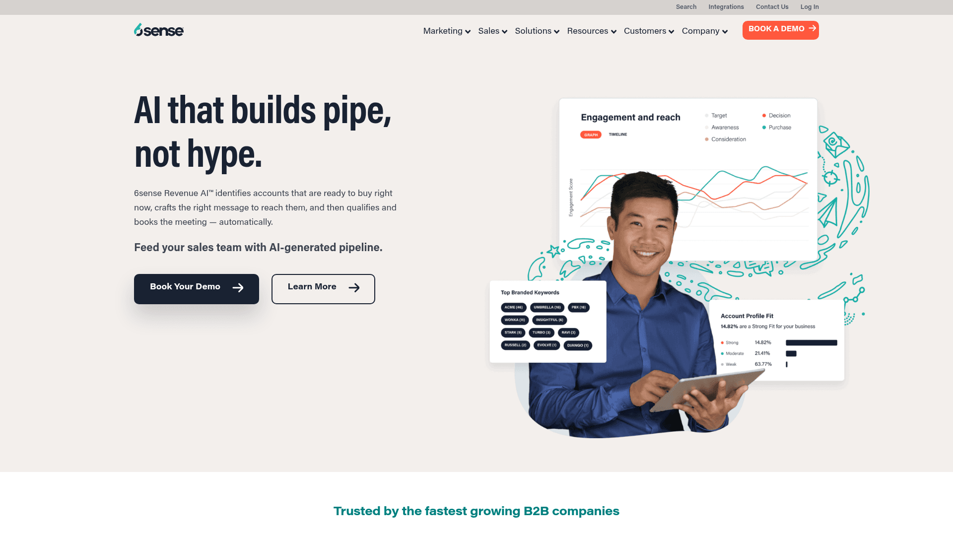 Homepage of 6Sense