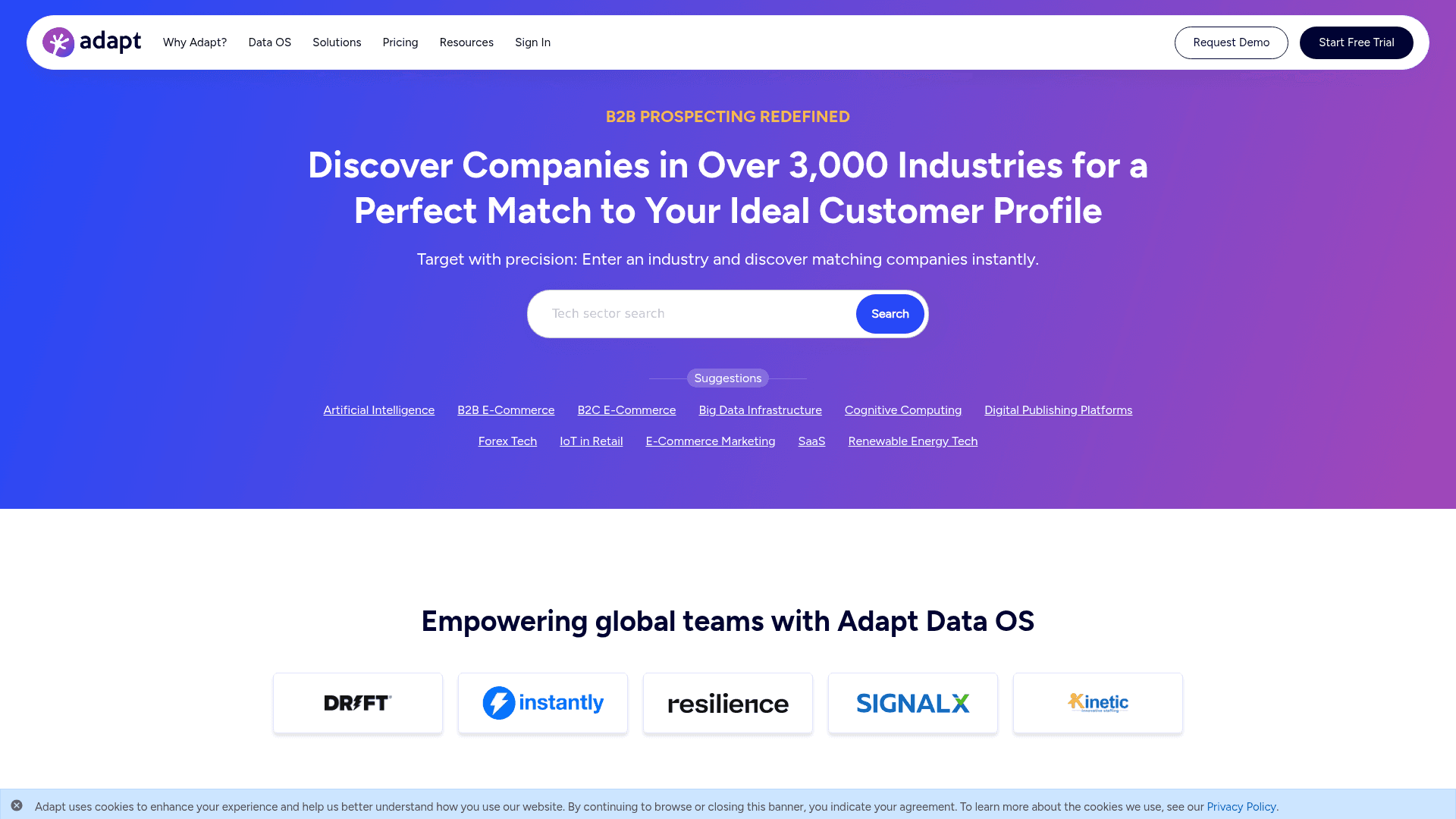 Homepage of Adapt