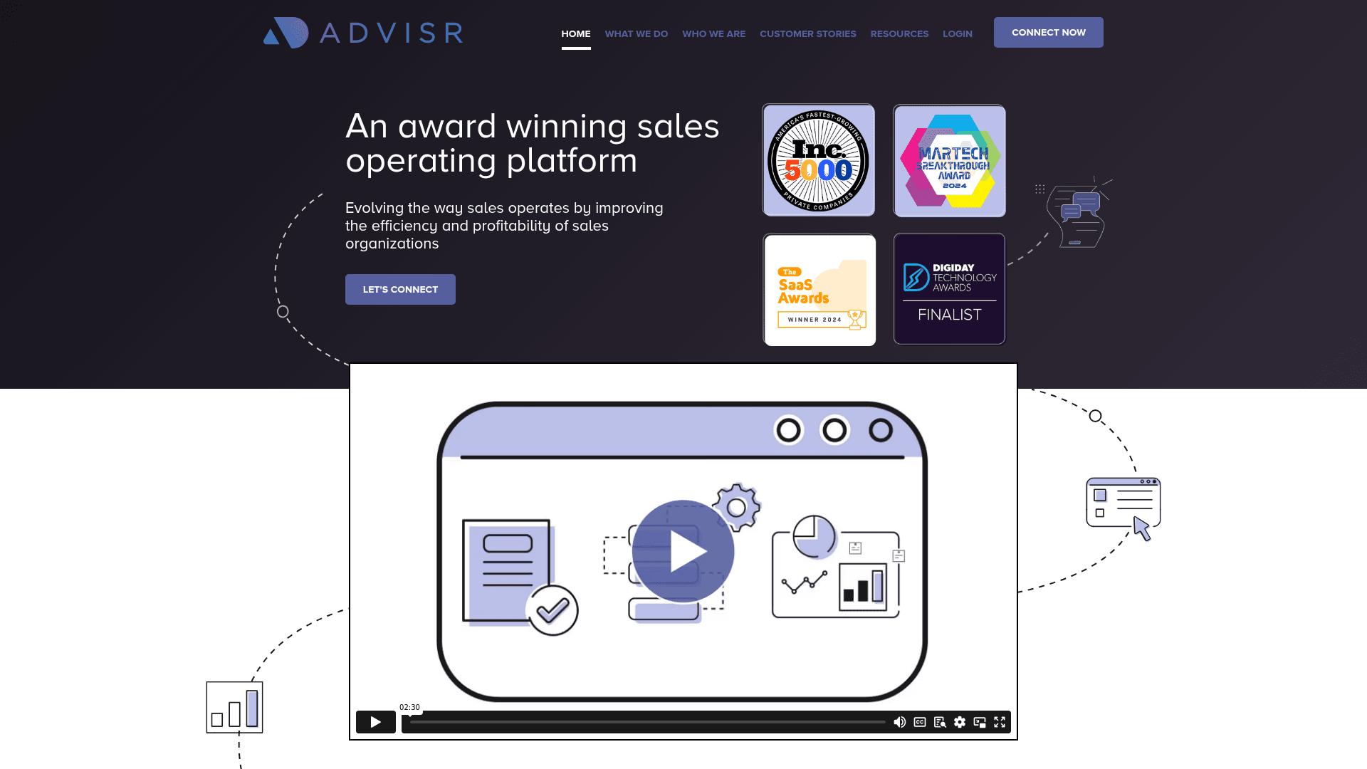 Homepage of Advisr