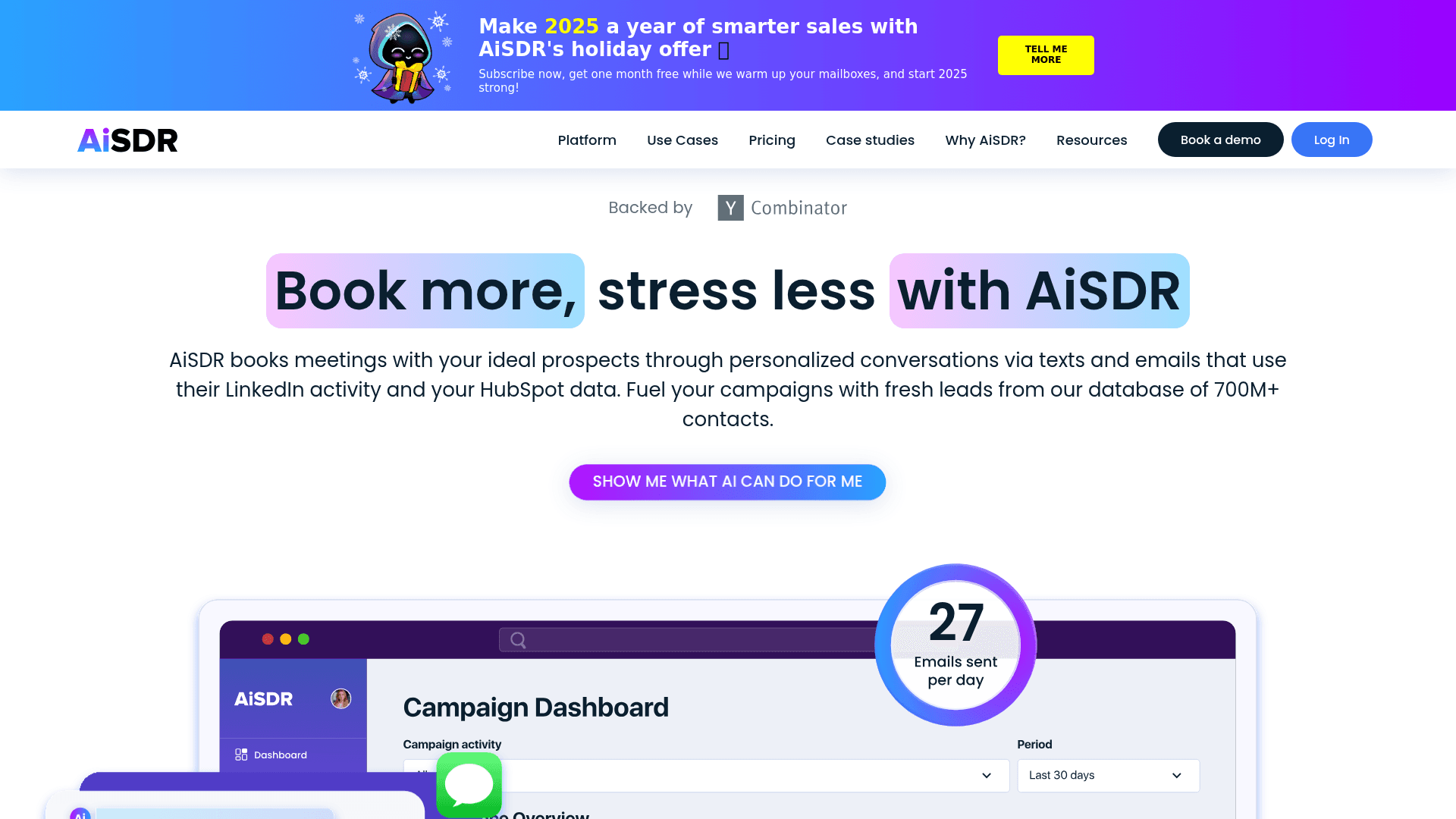 Homepage of AiSDR