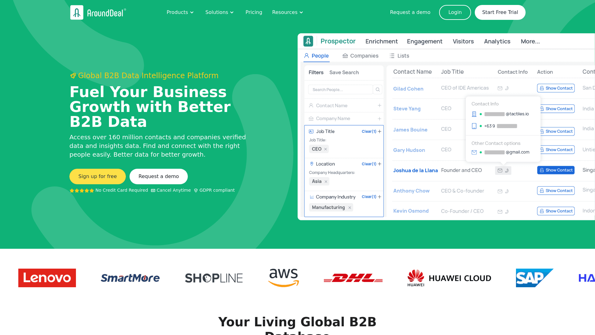 Homepage of AroundDeal