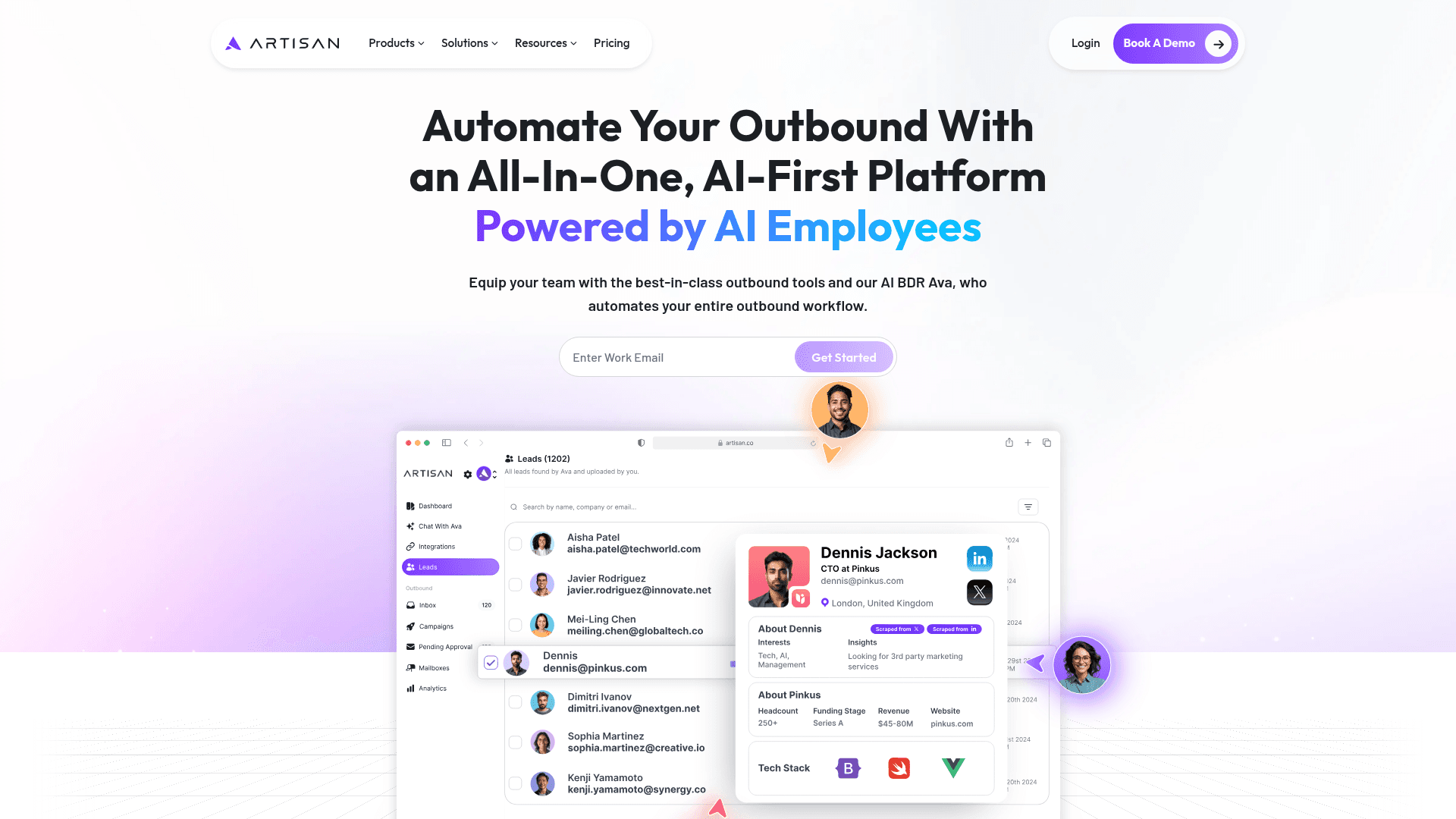 Homepage of Artisan
