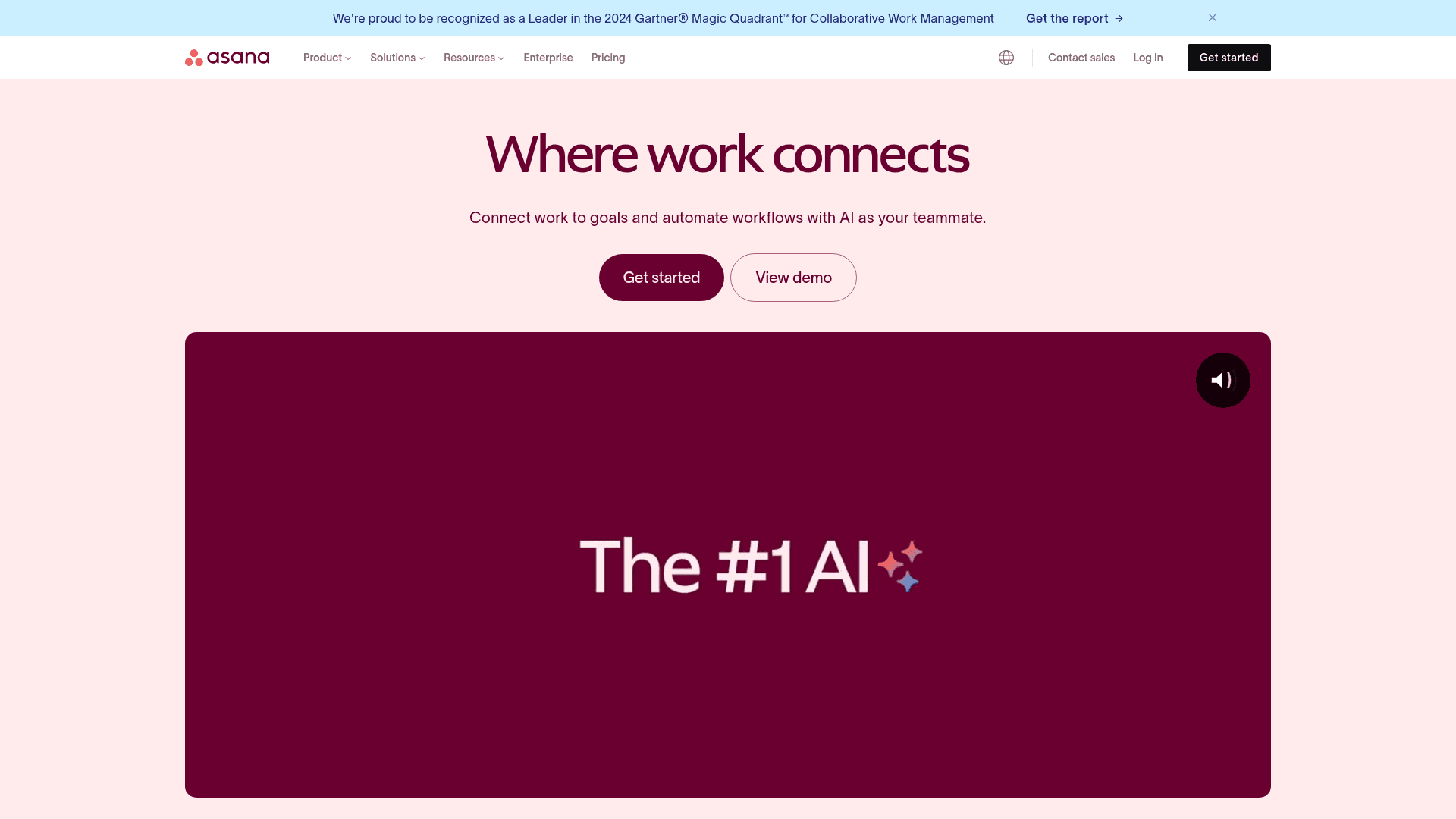 Homepage of Asana
