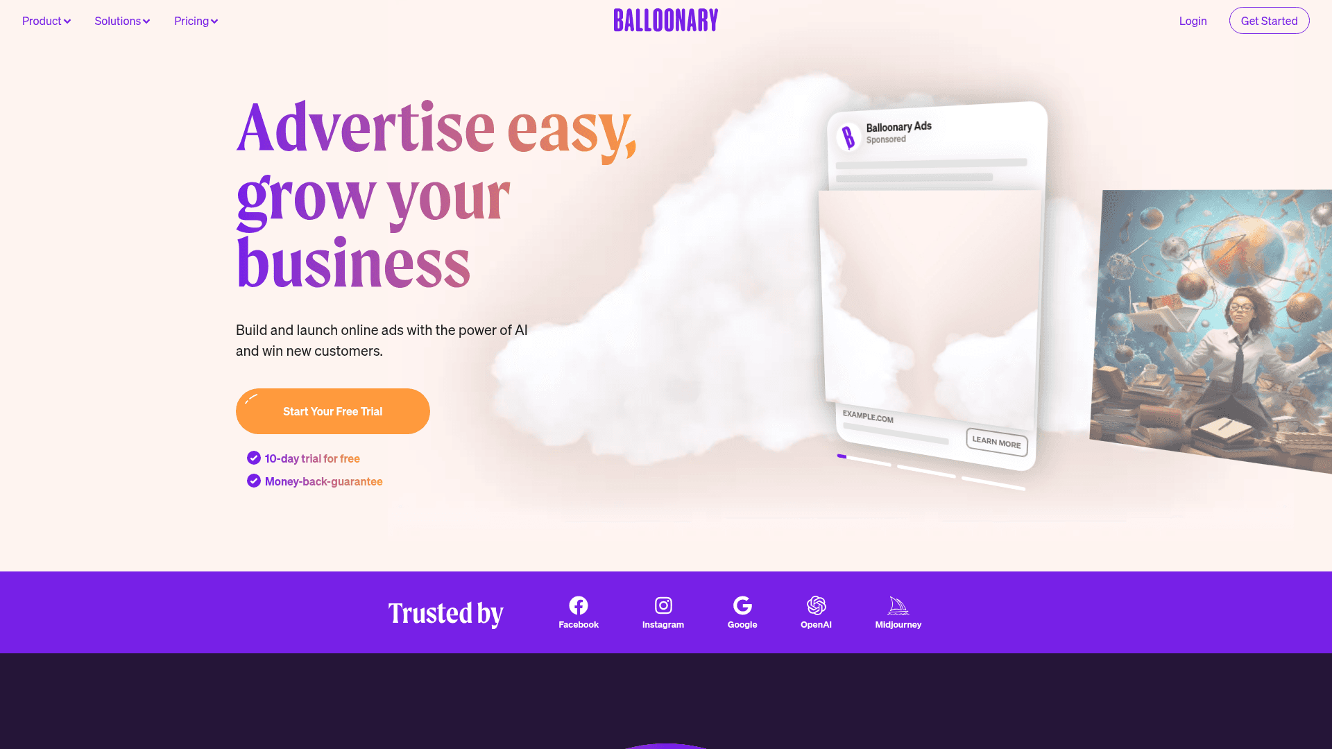 Homepage of Balloonary