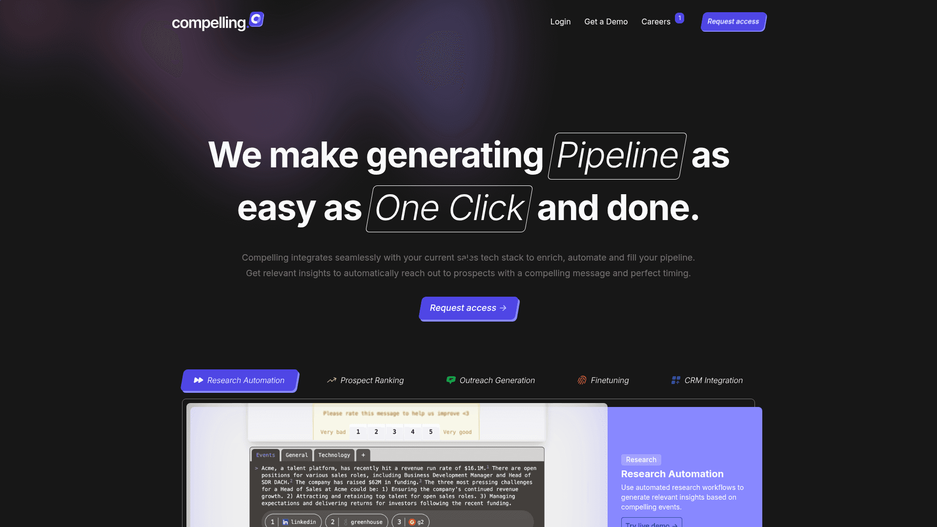Homepage of Compelling