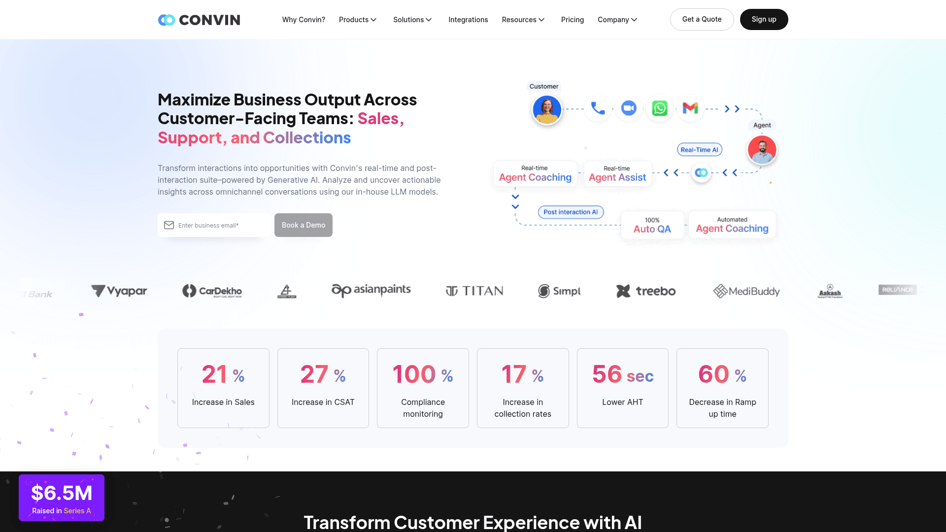 Homepage of Convin