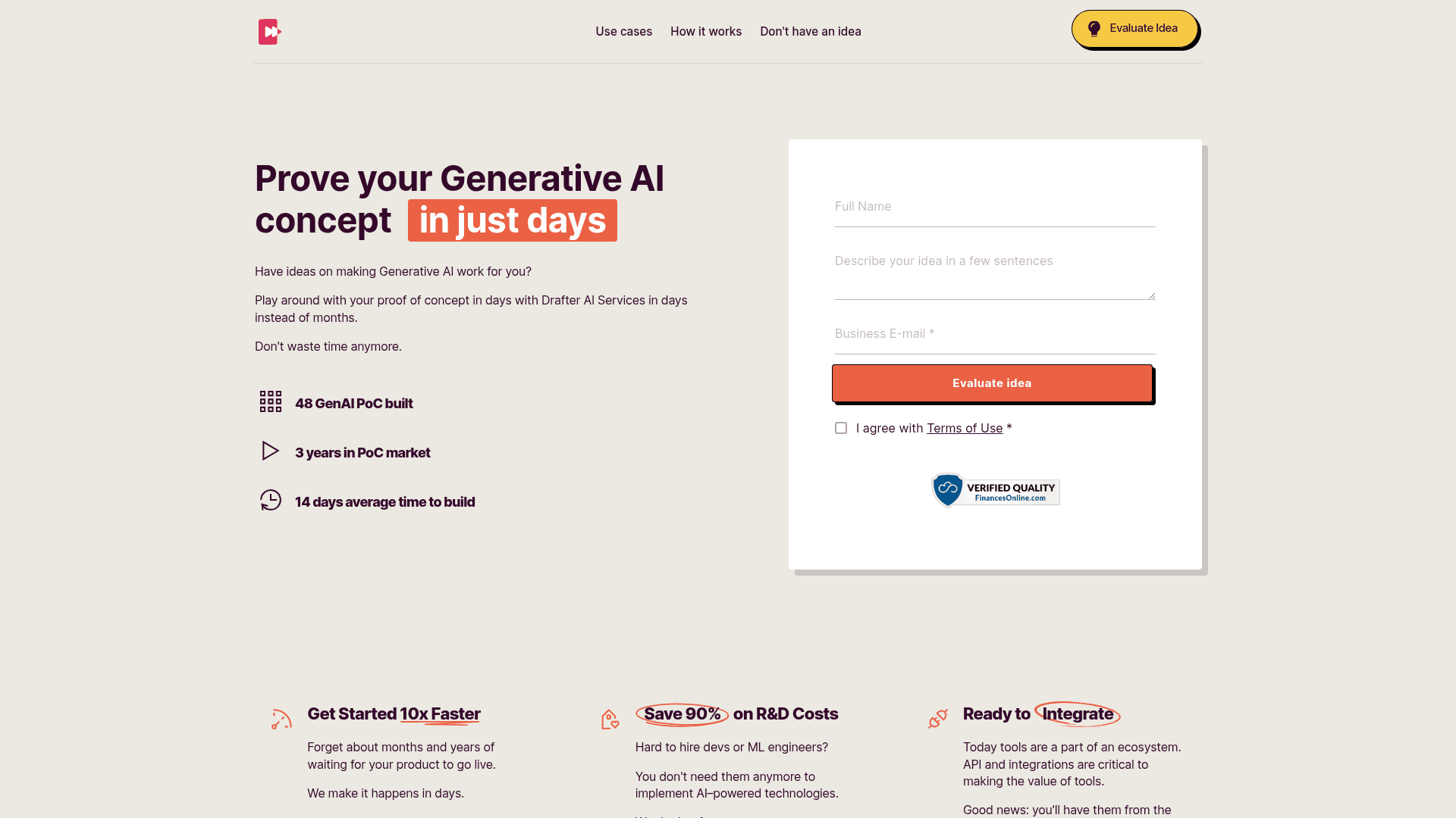 Homepage of Drafter