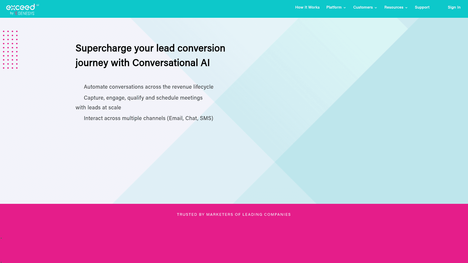 Homepage of Exceedai