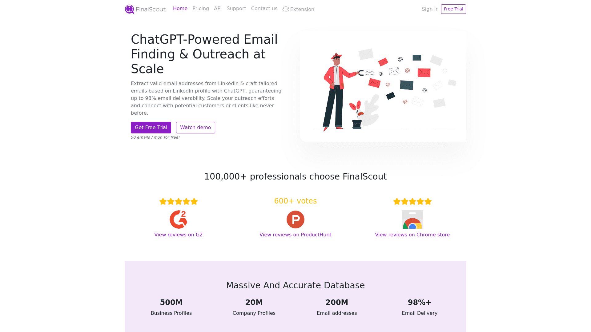 Homepage of FinalScout