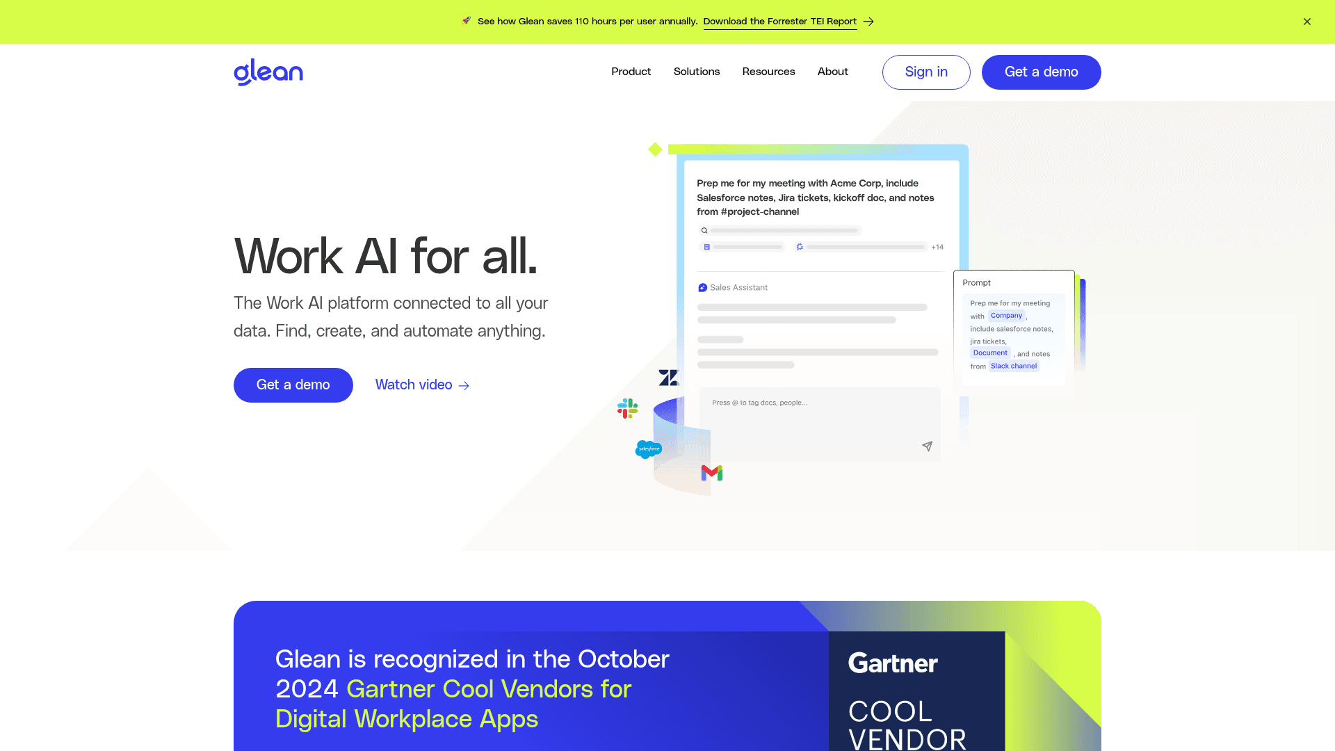 Pricing page of Glean