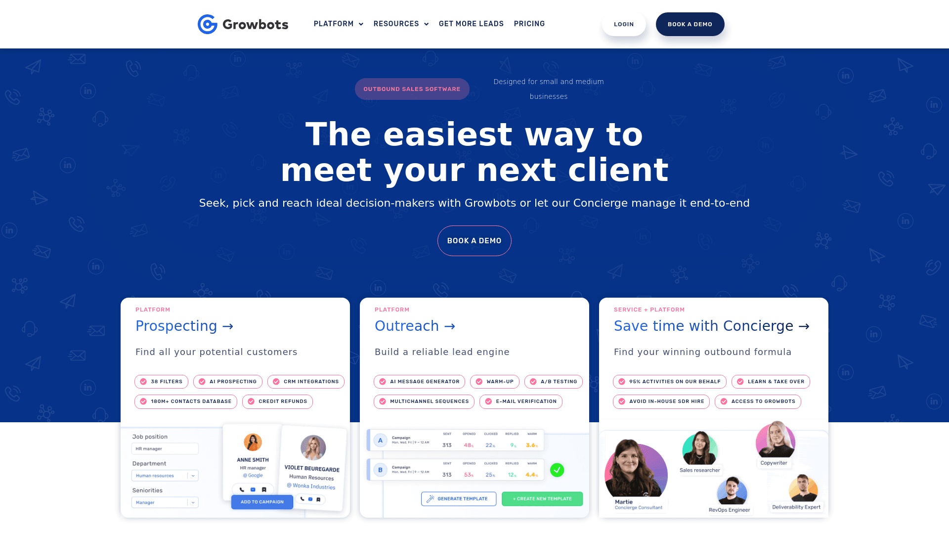 Homepage of Growbots