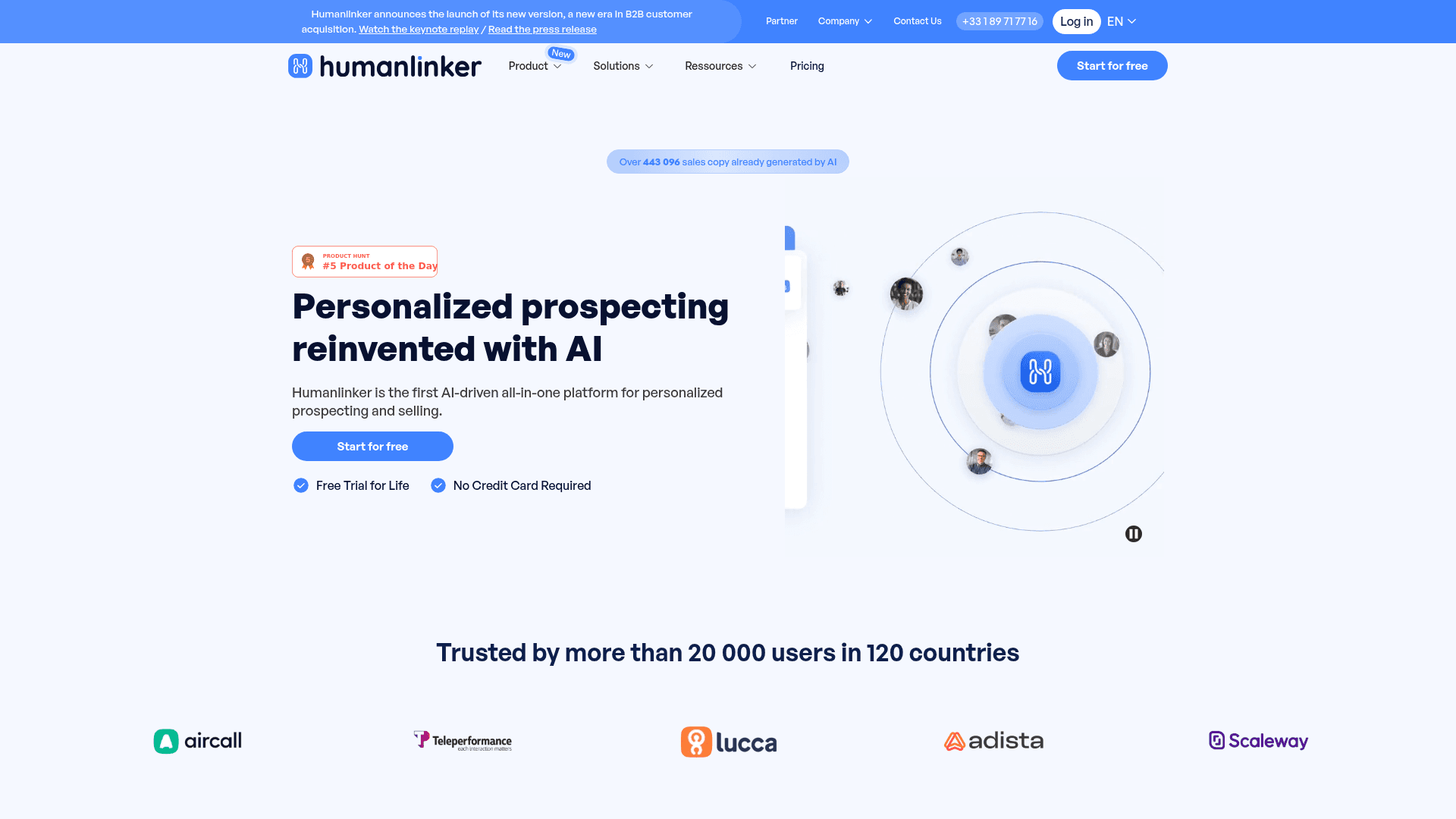 Homepage of Humanlinker