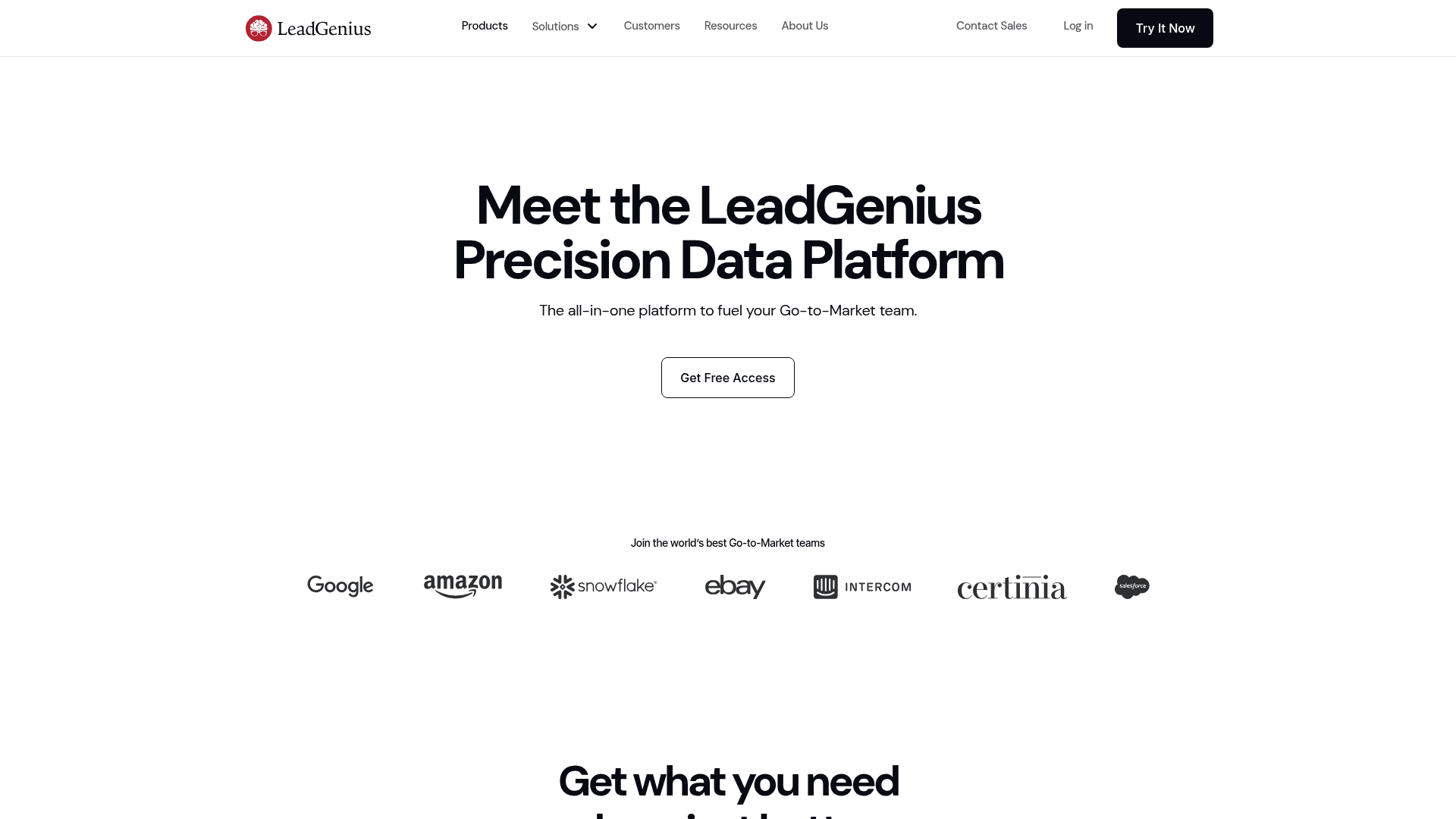 Pricing page of LeadGenius
