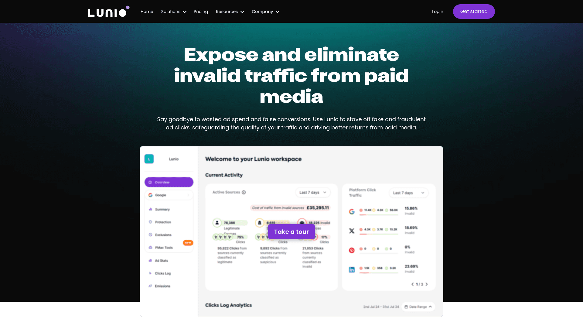 Homepage of Lunio