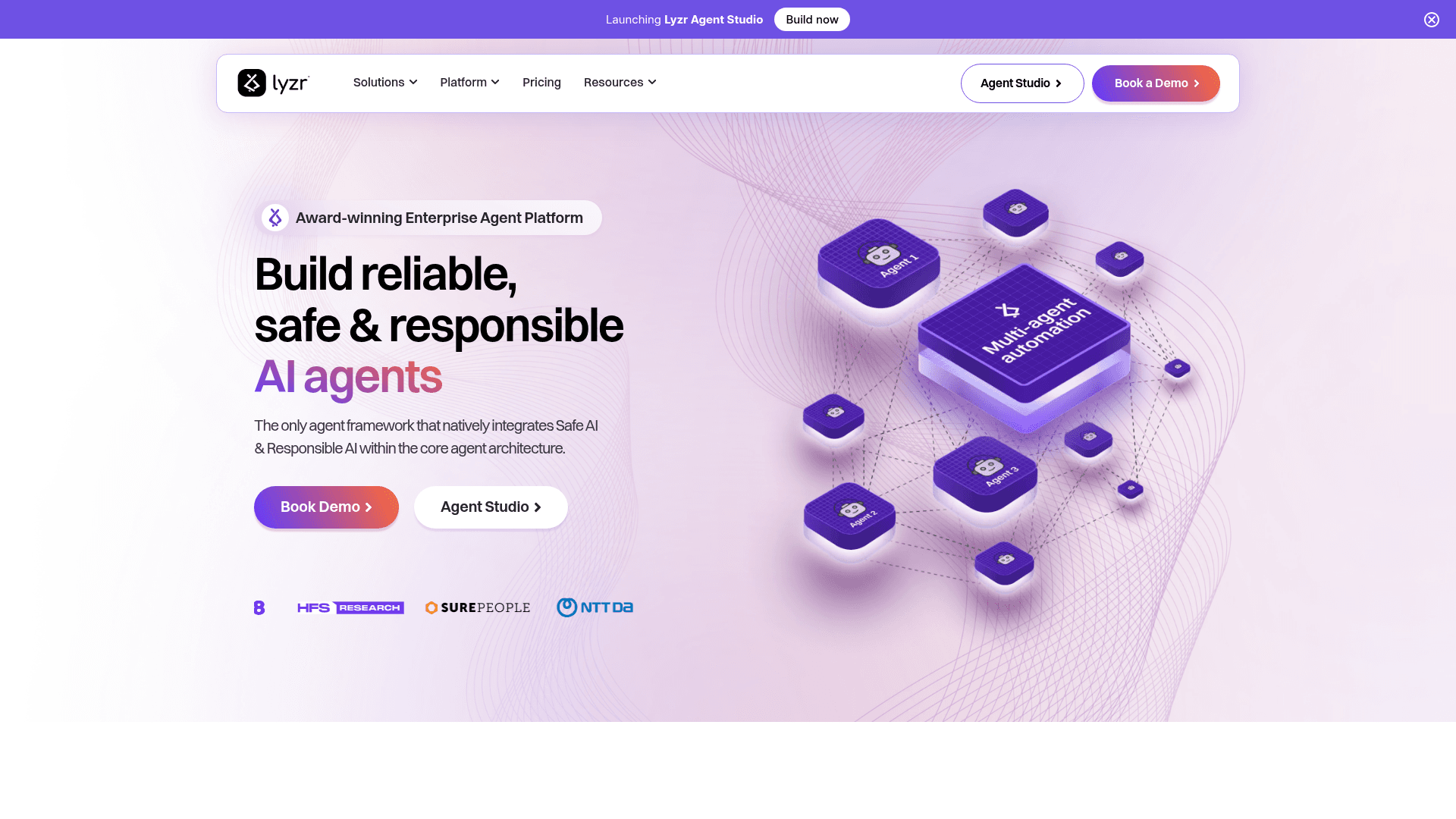 Homepage of Lyzr