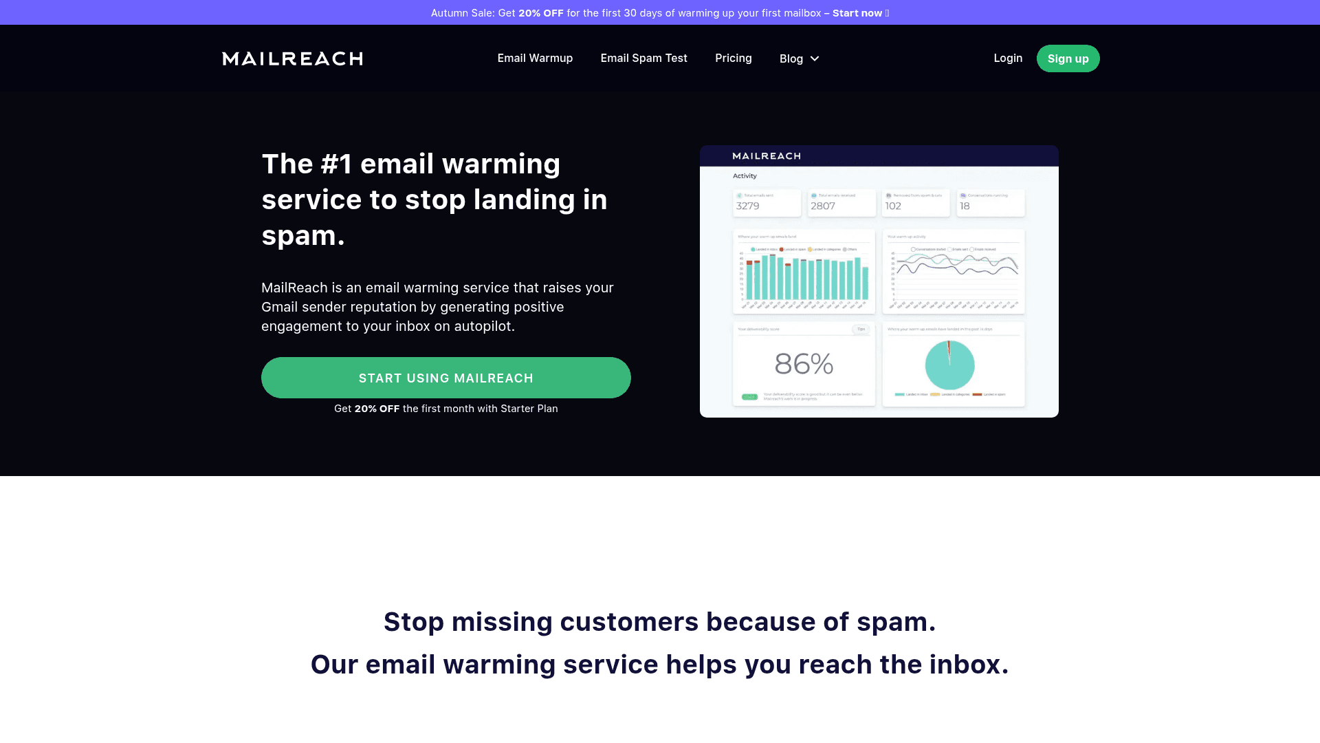 Homepage of Mailreach