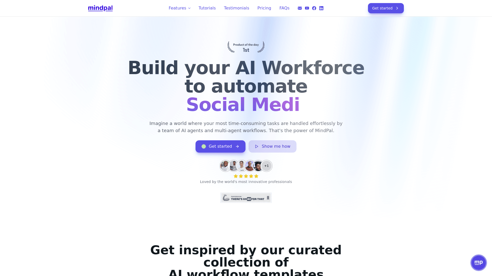 Homepage of Mindpal