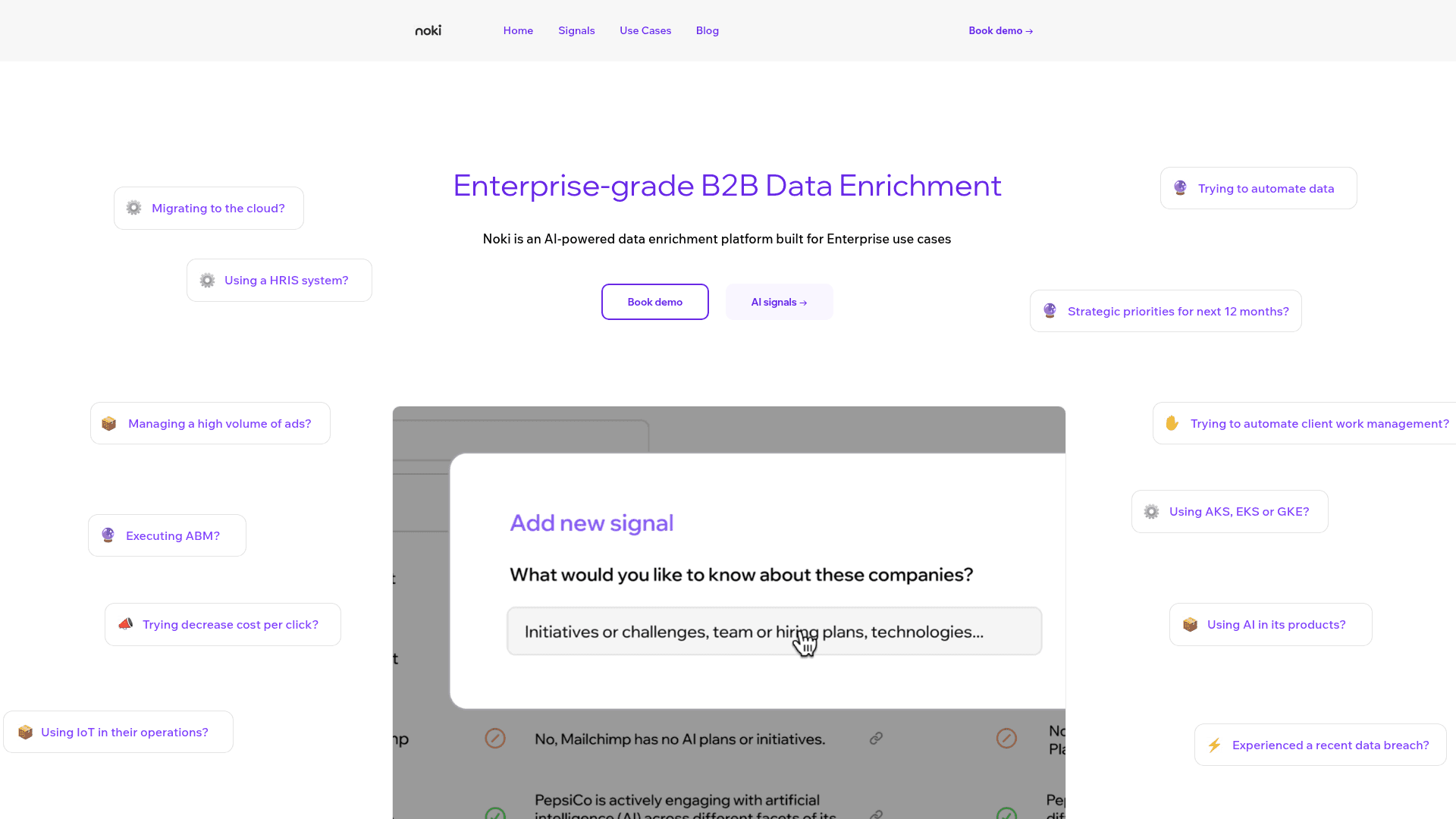 Homepage of Noki
