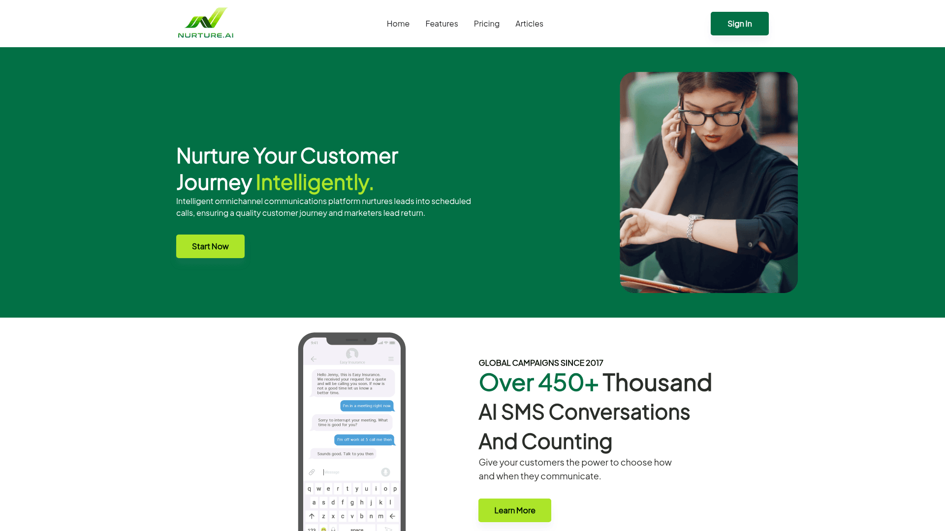 Homepage of Nurtureai
