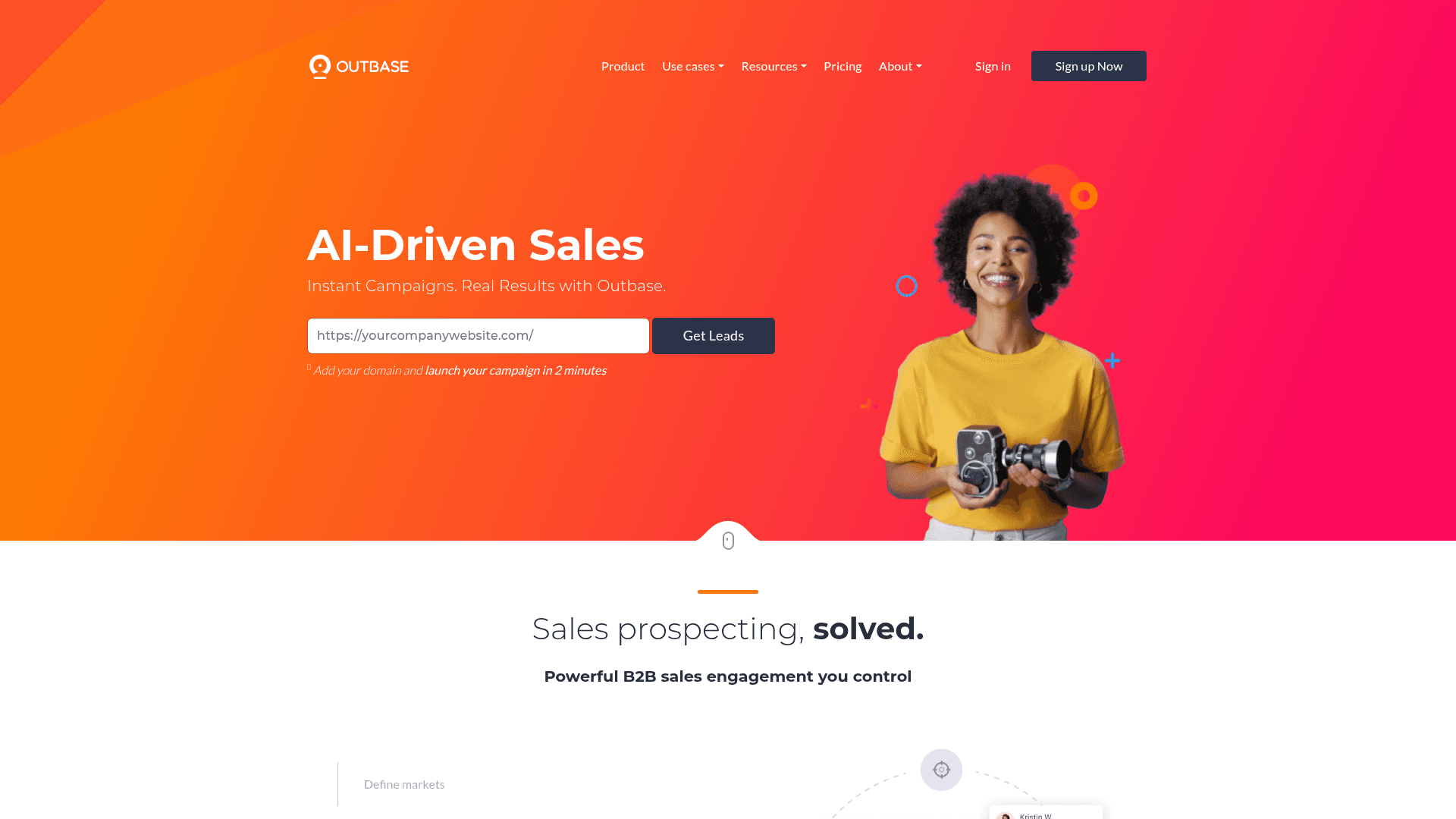 Homepage of Outbase