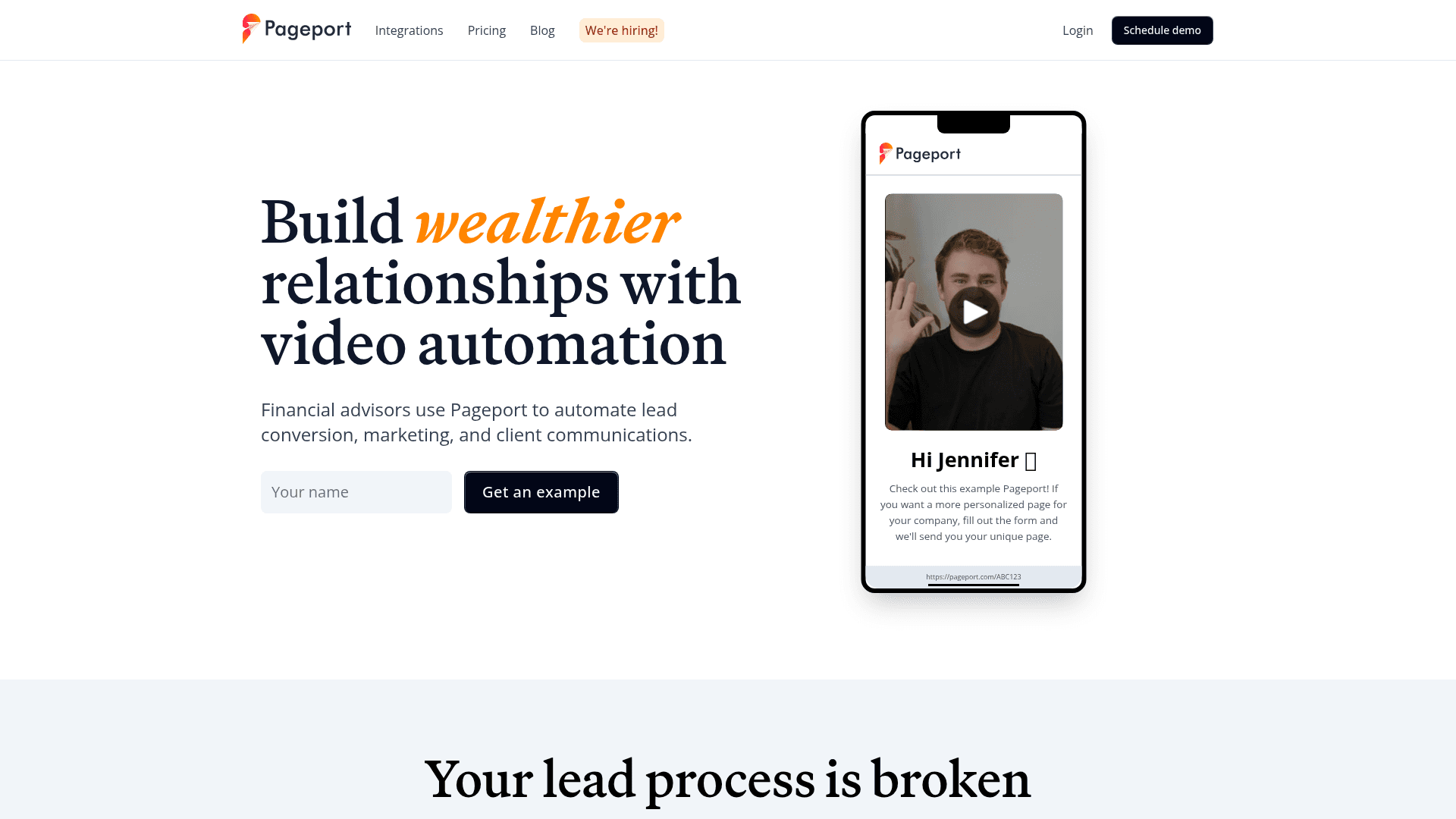 Homepage of Pageport