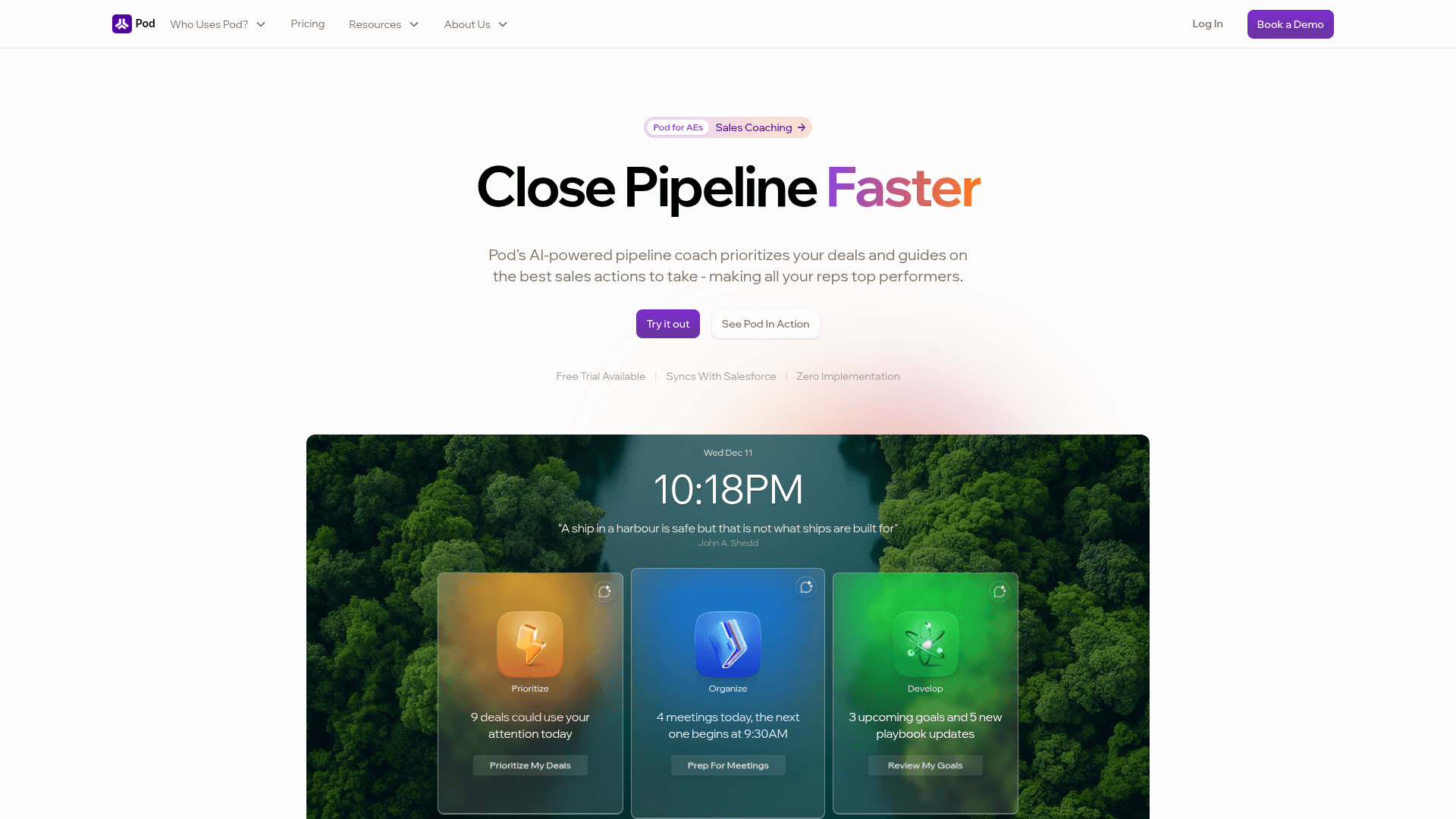 Homepage of Pod