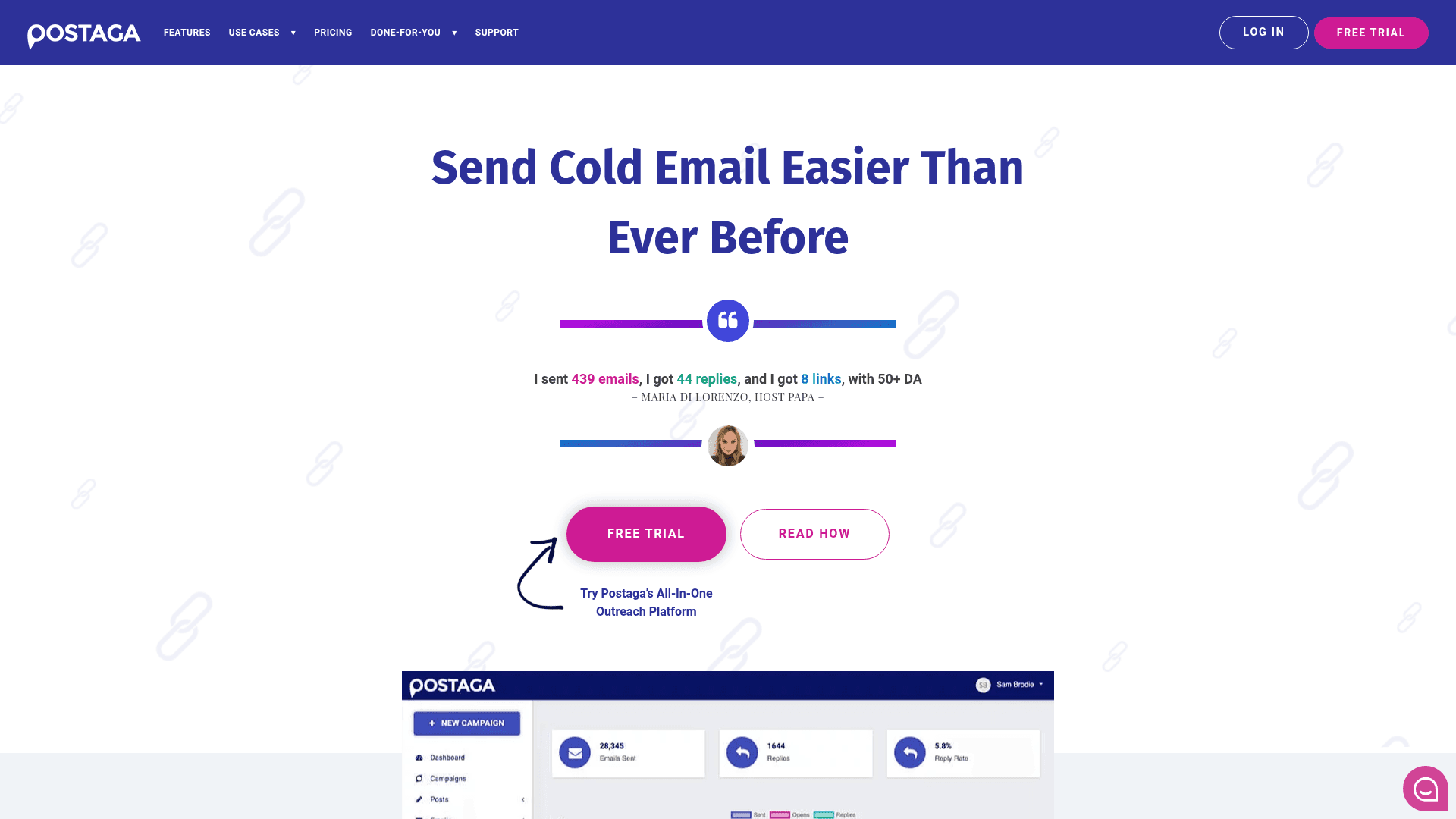 Homepage of Postaga