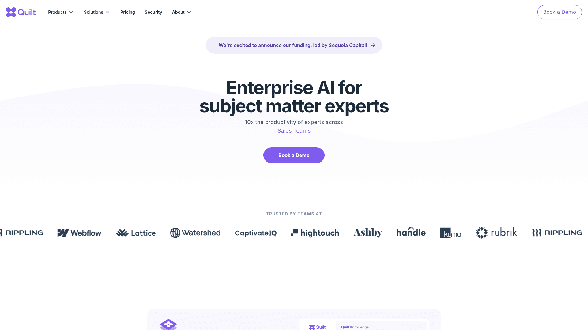 Homepage of Quilt