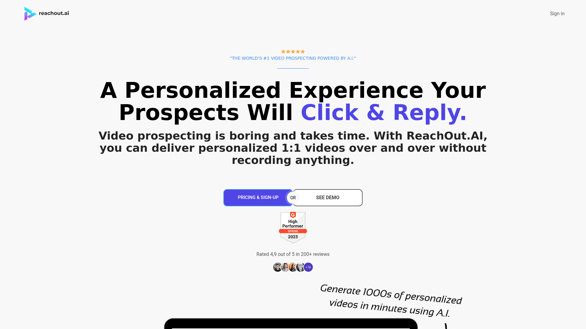Homepage of Reachout