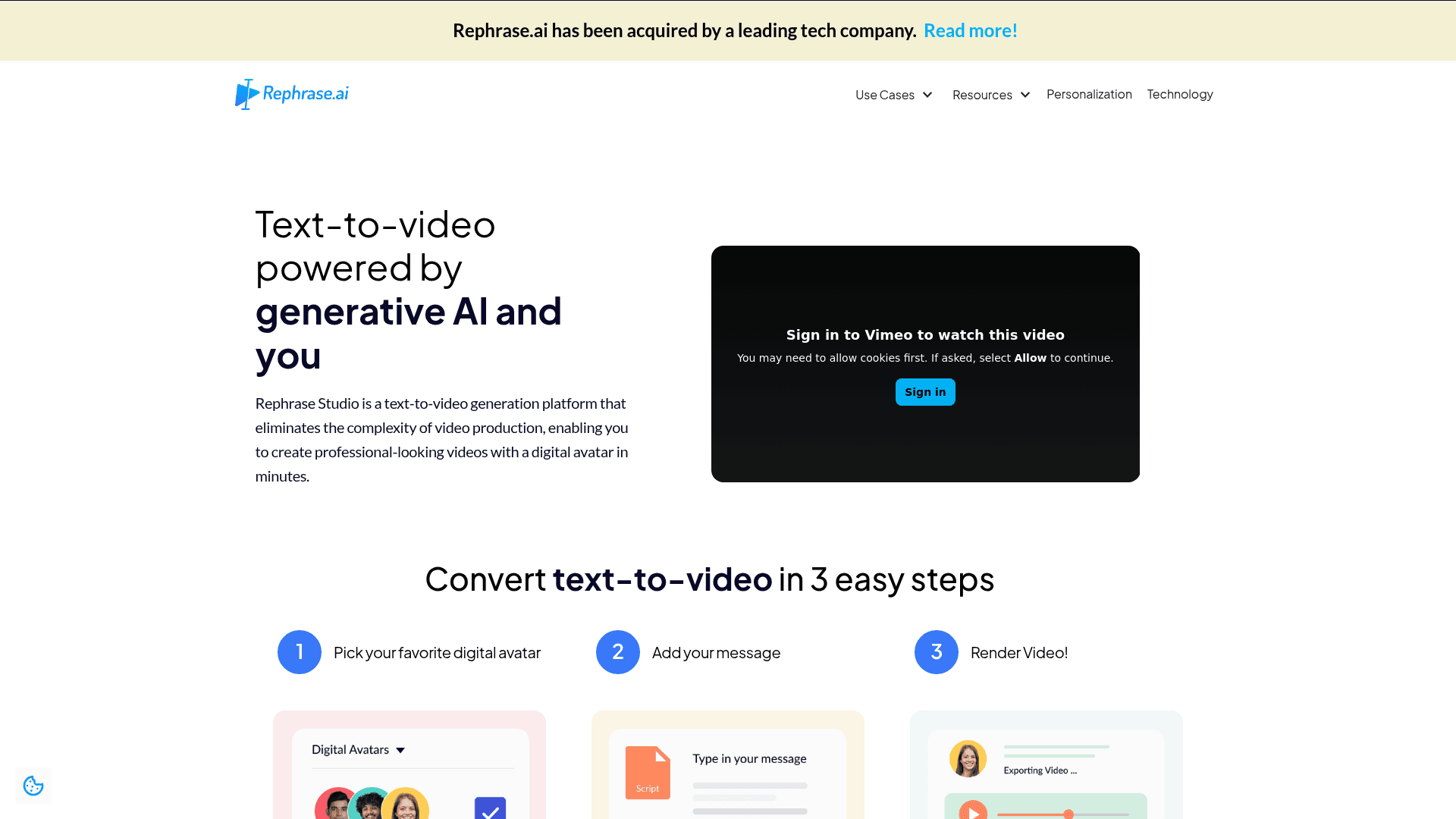 Homepage of Rephrase