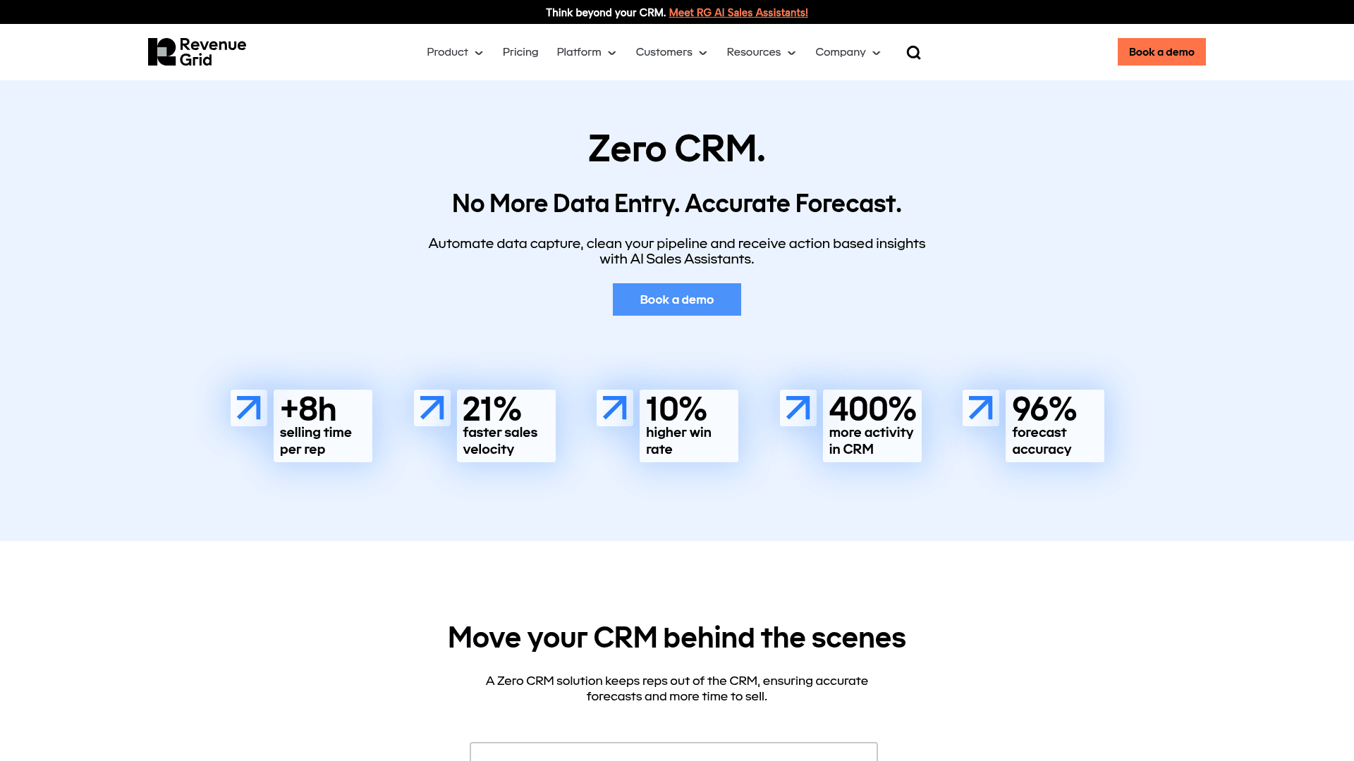 Homepage of Revenue Grid