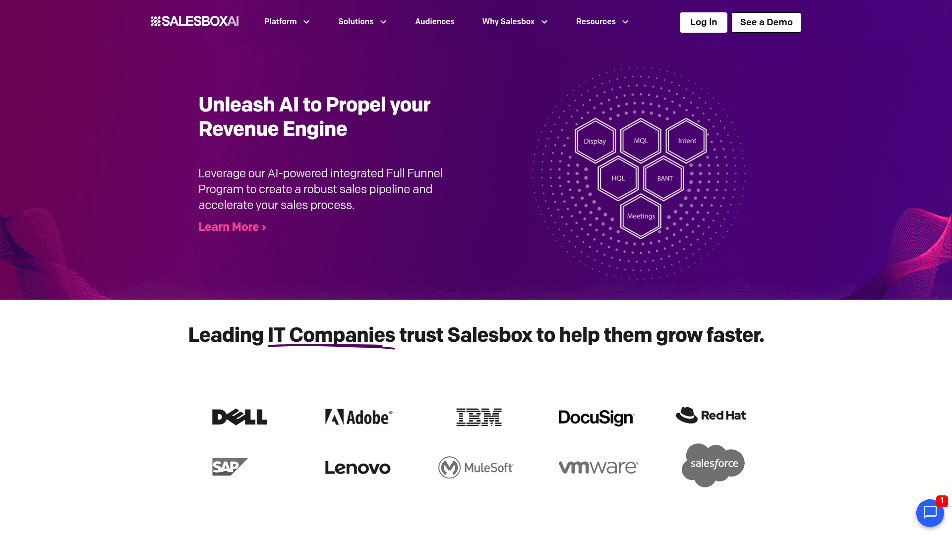 Homepage of Salesbox AI
