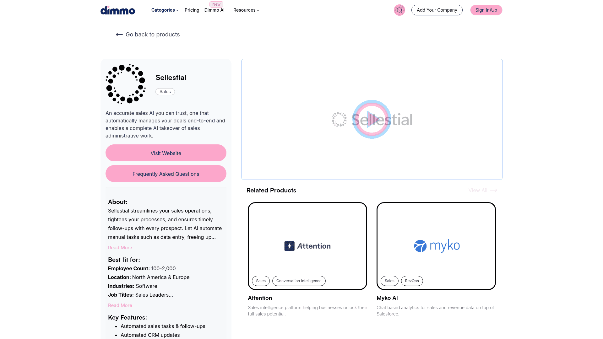 Homepage of Sellestial