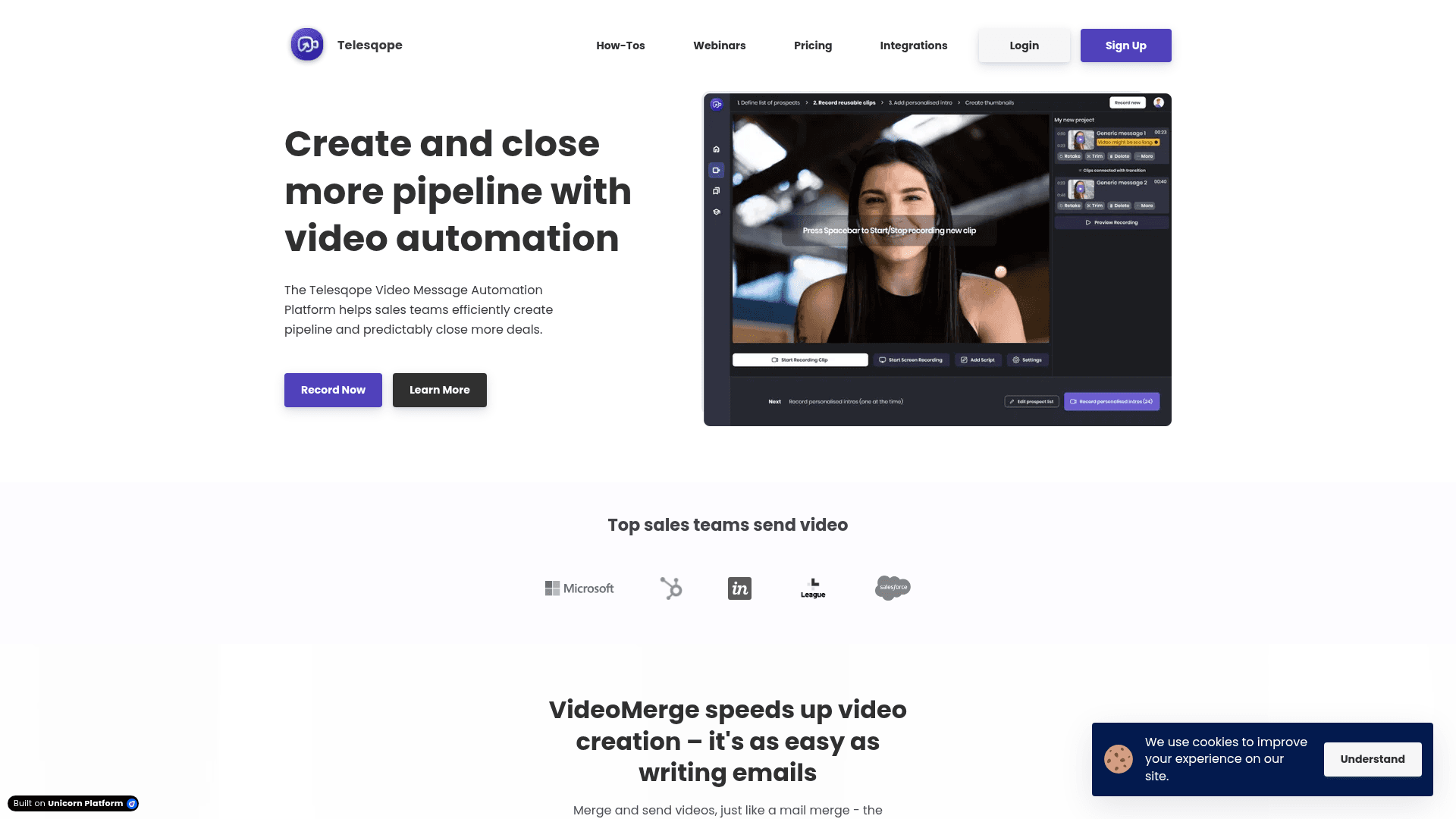 Homepage of Telesqope