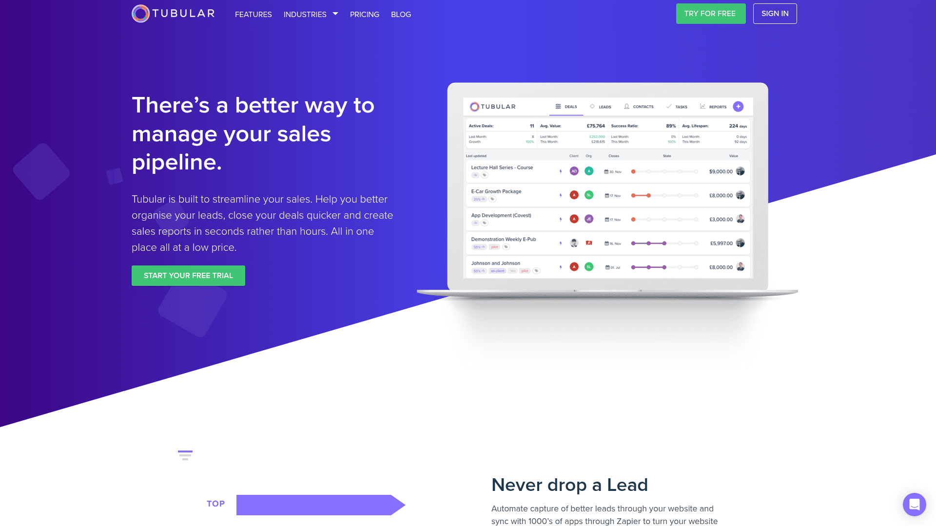 Homepage of Tubular