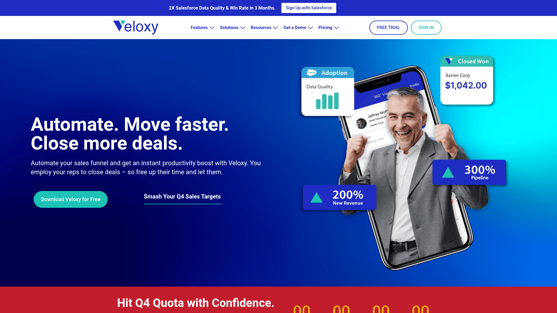 Homepage of Veloxy